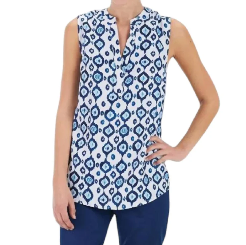 Crazy Savings Rue Tank Top In Navy Ikat