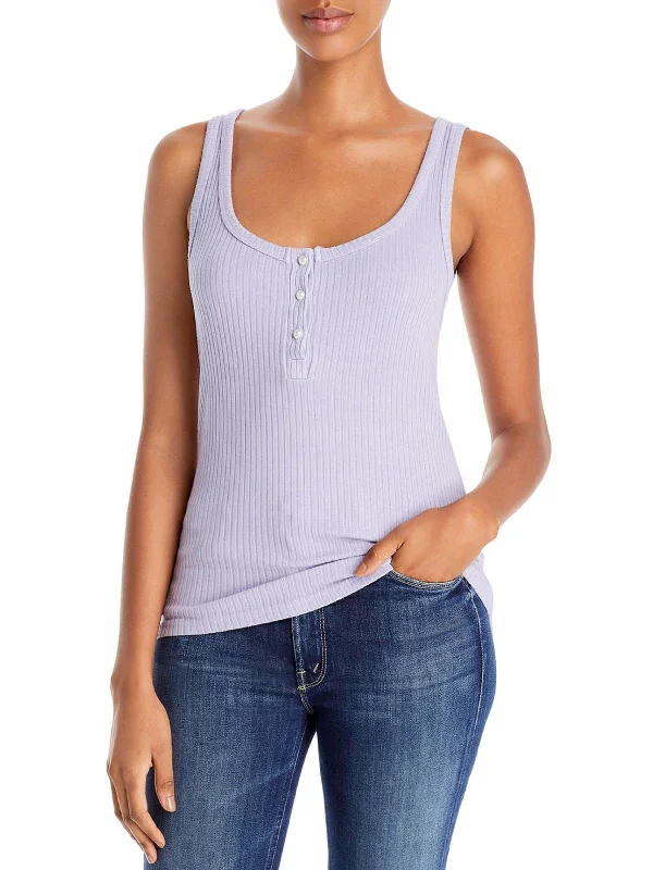 Deal Dash Sandro Womens Sleeveless Button Tank Top