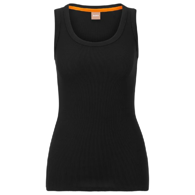 Members Only Scoop-neck top with logo embroidery