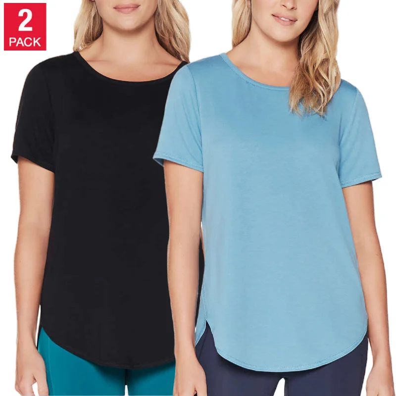 Massive Deals Skechers Women's 2-Pack Lightweight Tee Soft Active Casual Tunic T-Shirt