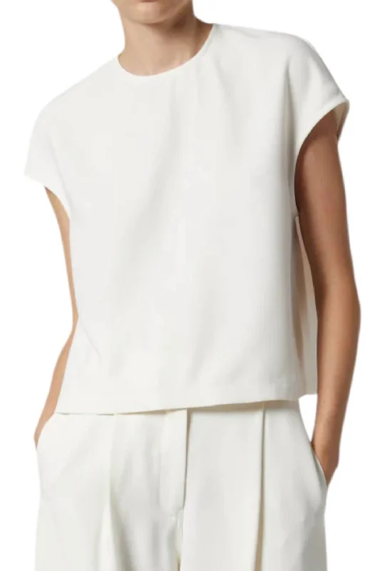 Mega Deal Soraya Cap-Sleeve Top In Ivory Crepe
