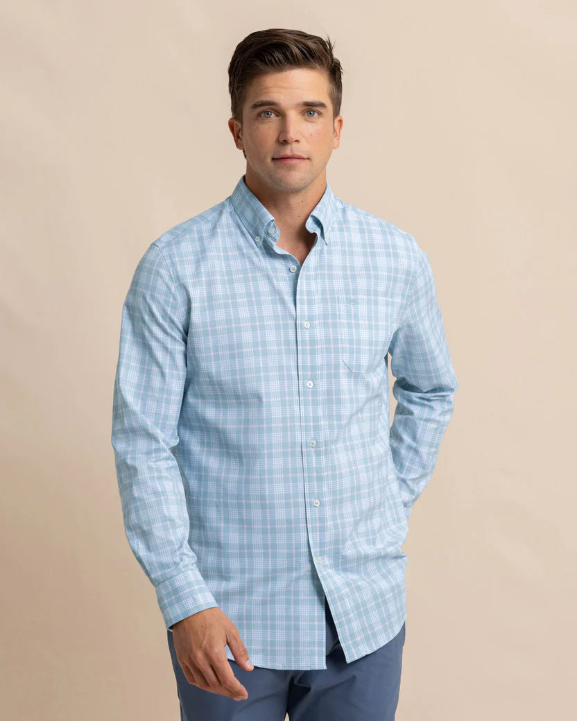 Instant Discount Primrose Plaid Sportshirt (Subdued Blue)