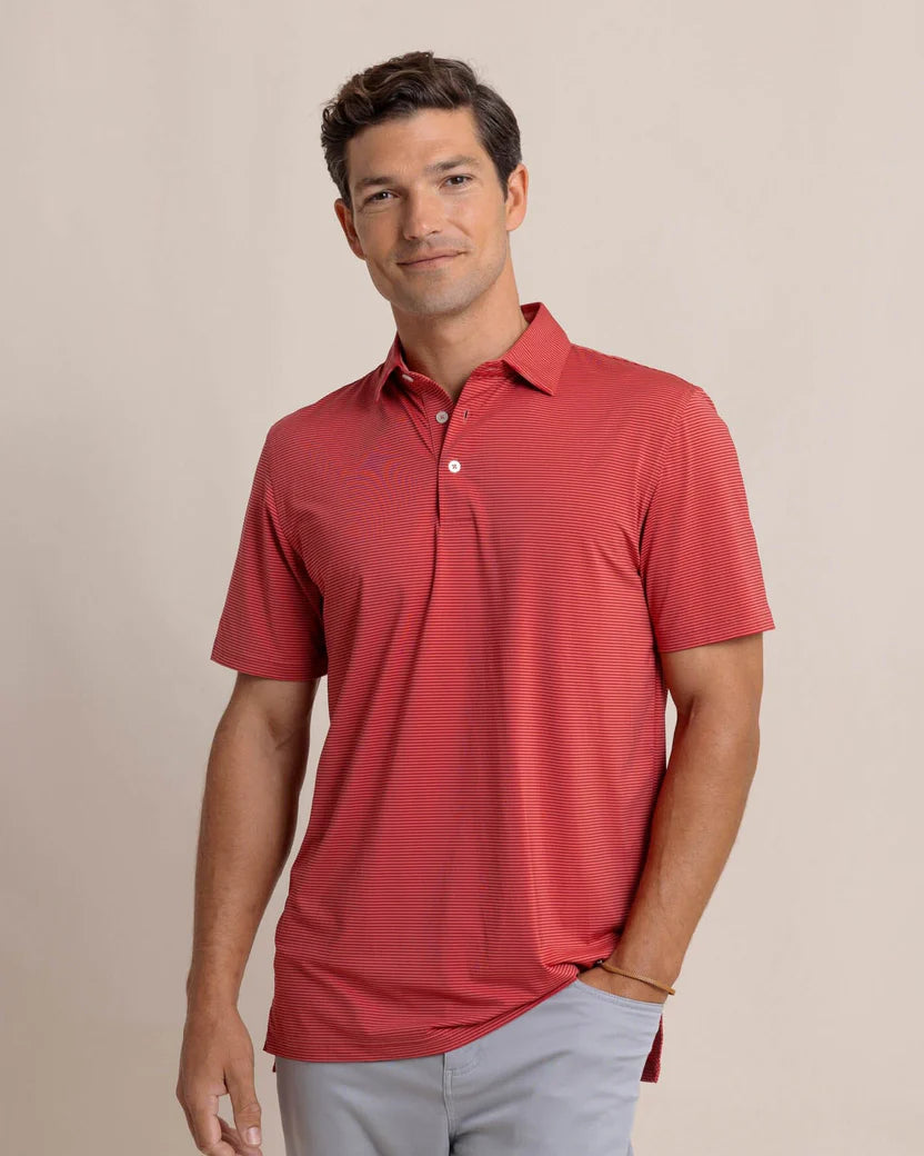Value Deals Brrreeze Meadowbrook Stripe Polo (Mineral Red)