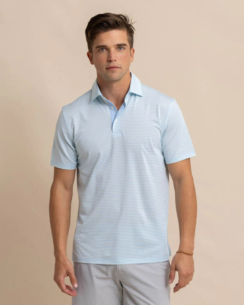 Quick Sale Driver Verdae Stripe Polo (Seacrest Green)