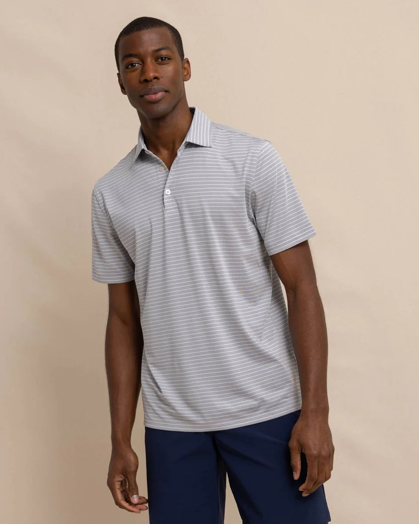Value Deals Driver Baywoods Stripe Polo (Platinum Grey)