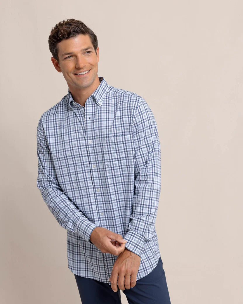 New Arrival Brr Intercoastal  Haywood Plaid Sport Shirt (Triumph Blue)