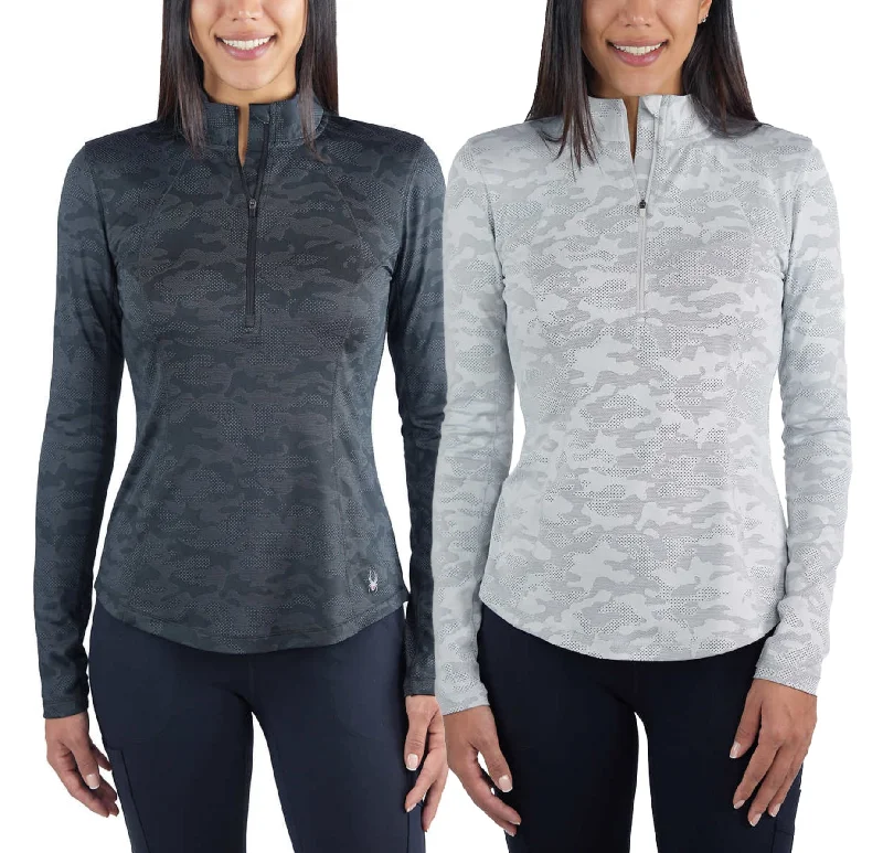 Sale Event Spyder Women's Tech Soft Moisture Wicking Thumbholes Quarter Zip Active Top