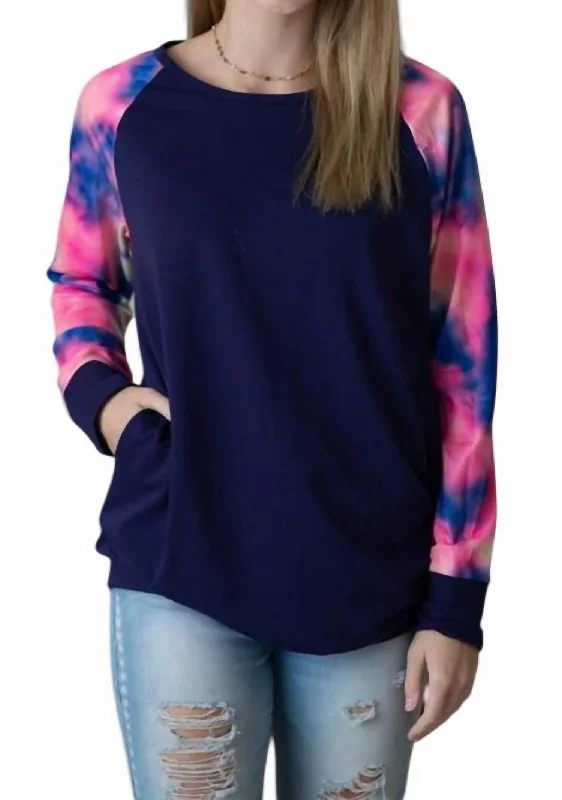 Major Savings Tie Dye Pocket Tunic In Navy