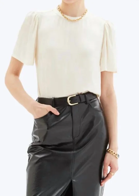 Best Seller Tiger Tia Flutter Sleeve Top In Eggshell