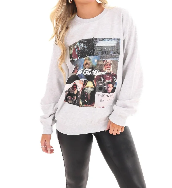 Online Only Tis The Season Sweatshirt In Grey