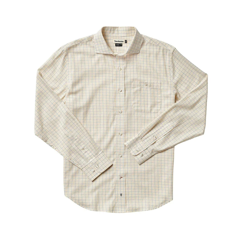 Special Discount Spread Collar Cotton Lawn Shirt (Blue/Gold)