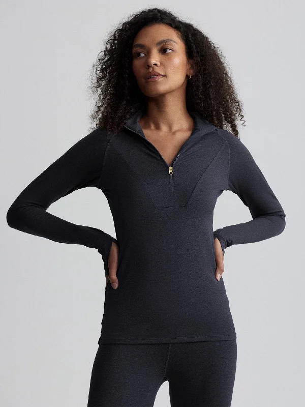 Final Markdown Varley Always Warm Base Layer Half Zip - Black Marl