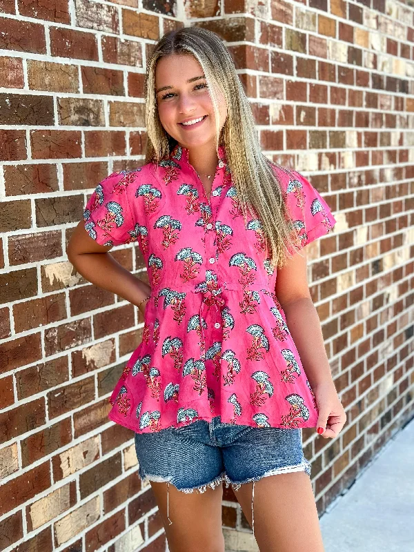 Take Advantage Magnolia Blouse (Blooming Dahlia)