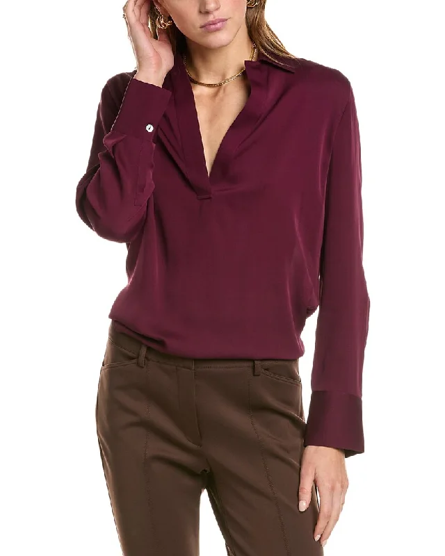 Buy Now Vince Silk-Blend Polo Shirt
