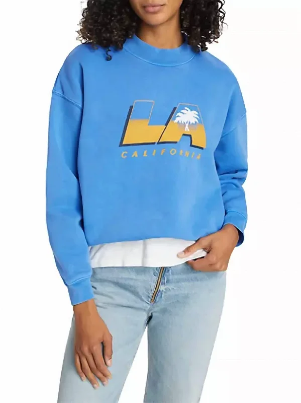 Can't Miss Vintage La Sweatshirt In Washed Bright Blue