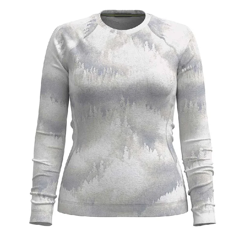 Instant Discount Women's Classic Thermal Merino Base Layer Crew - Light Gray Foggy Pines