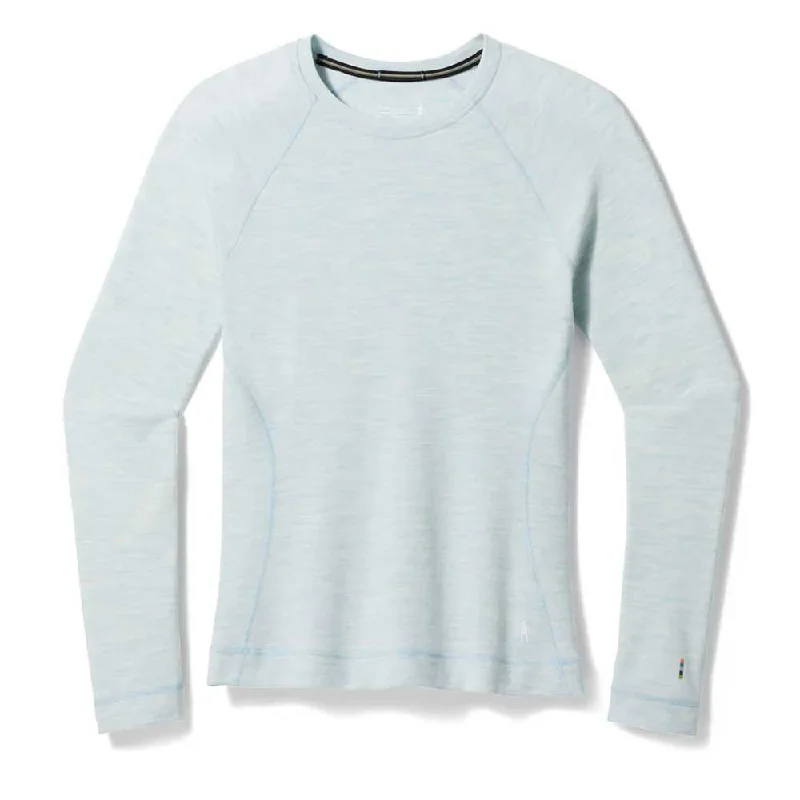 Best Bargains Women's Classic Thermal Merino Base Layer Crew - Winter Sky Heather