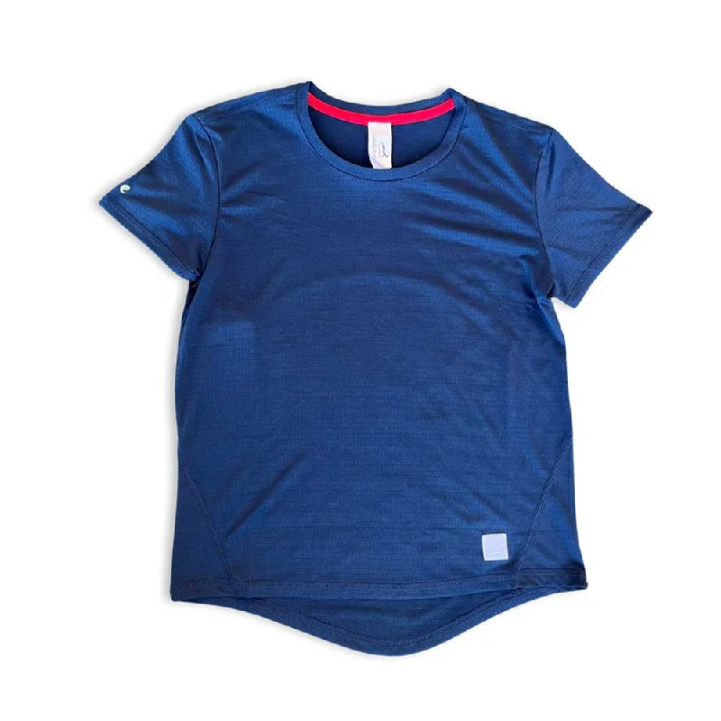 Best Bargains Women's EcoTech Short Sleeve - Pageant Blue/White Woven Square Patch w/ Light Grey Gazelle