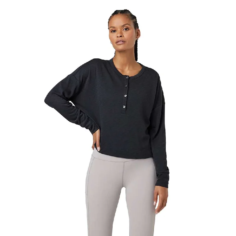Exclusive Savings Women's Long Sleeve Sunrise Oversize Henley - Black