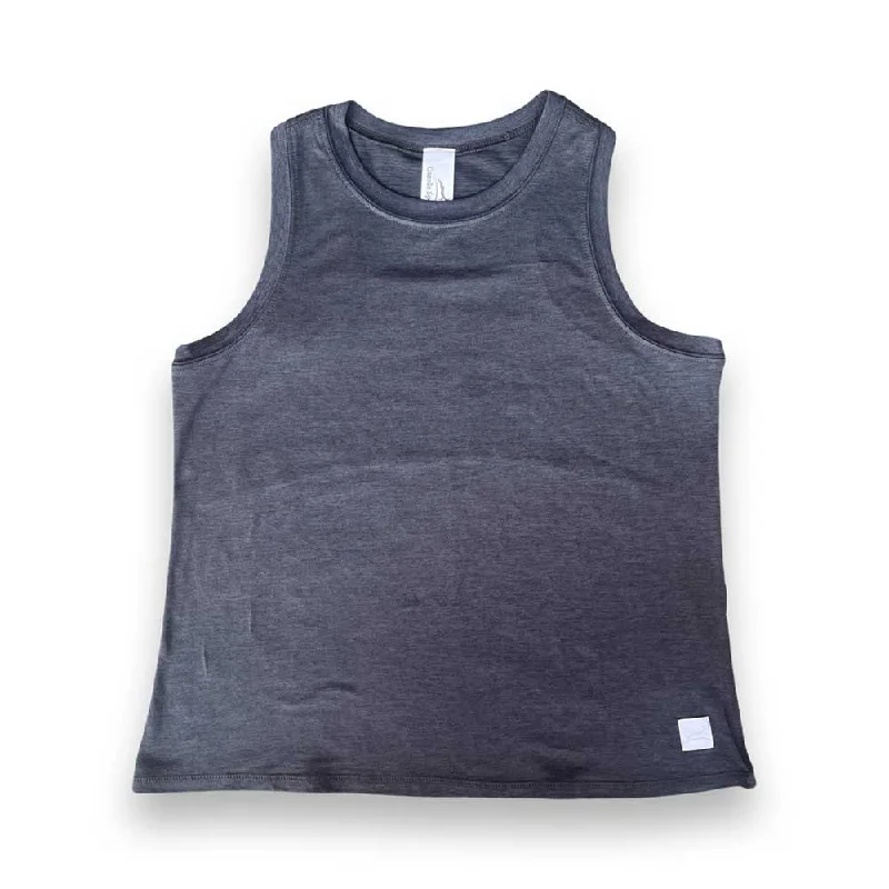 Huge Savings Women's Performance Tech High Neck Tank - Heather Black/Light Gray Woven Gazelle Patch
