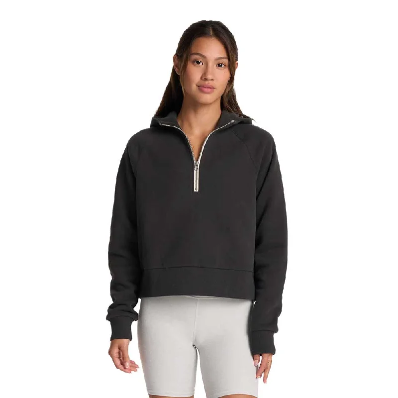 Midnight Madness Women's Restore Half Zip Hoodie - Washed Black