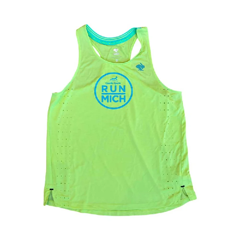 Steals and Deals Women's RUN MICH Race Pace Tank - Sharp Green/Aqua