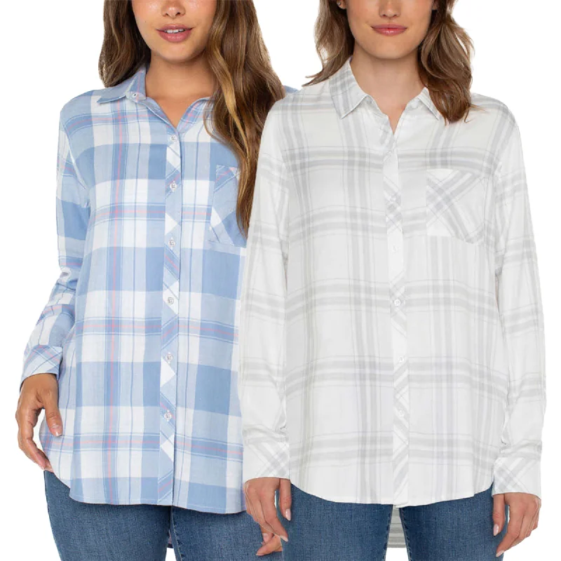 While Supplies Last Well Worn Women's' Long Sleeve Classic Plaid Button-Up Shirt