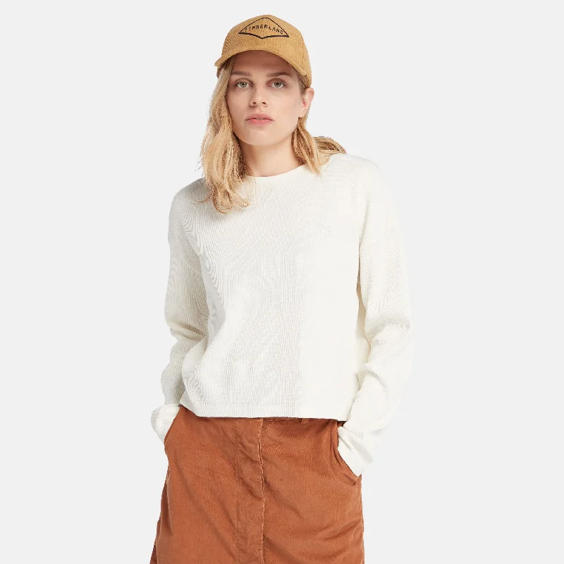 Deal Mania Women’s Long Sleeve Waffle T-Shirt