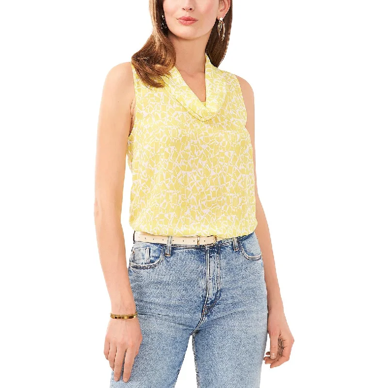 Super Bargain Womens Cowl Neck Printed Shell