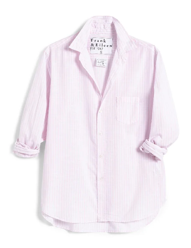 Best Bargains Women's Eileen Woven Button Up Shirt In Soft Pink/white Stripe