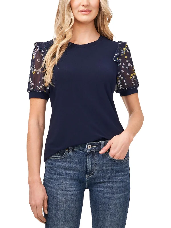 Fantastic Offers Womens Floral Print Crewneck Pullover Top