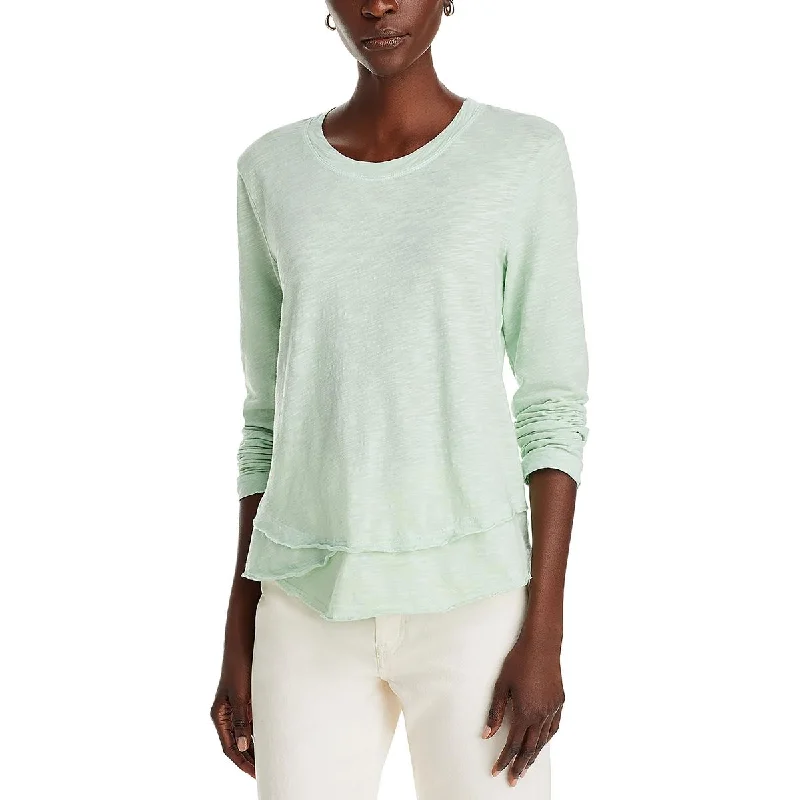 Quick Sale Womens Heathered Mock Layer Pullover Top