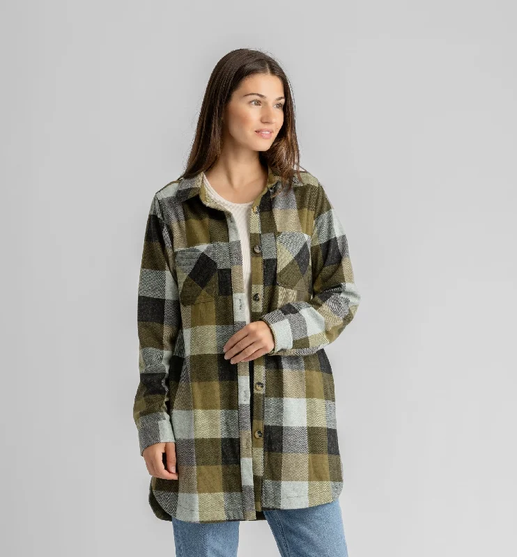 Discount Mania Women's Lichen Stretch Flannel Tunic