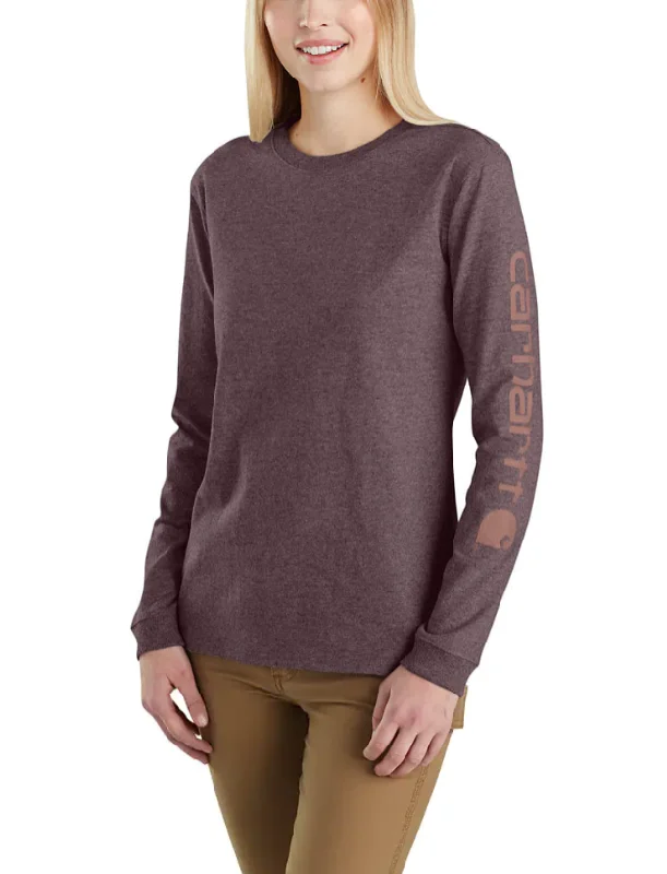 Closeout Women's Loose Fit Heavyweight Long-Sleeve Logo Sleeve Graphic T-Shirt