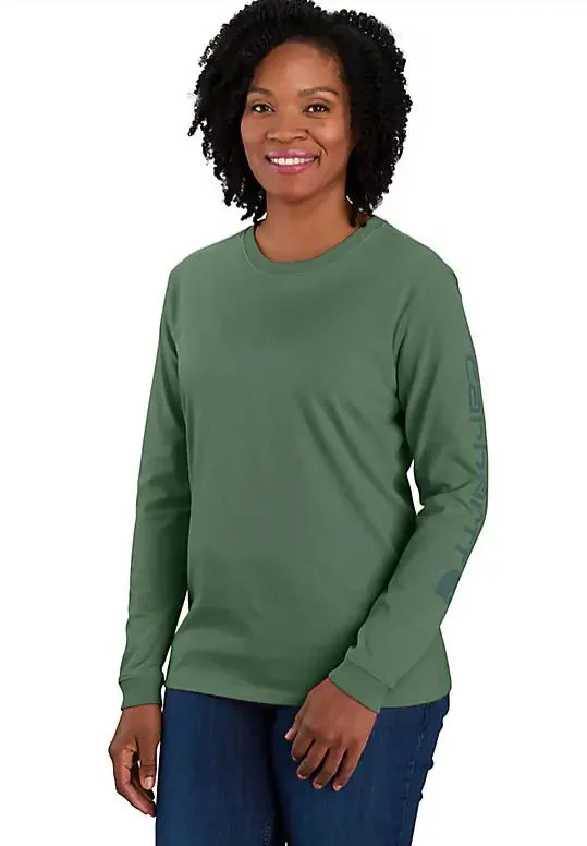 Fantastic Offers Women's Loose Fit Heavyweight Long-Sleeve Logo Sleeve Graphic T-Shirt