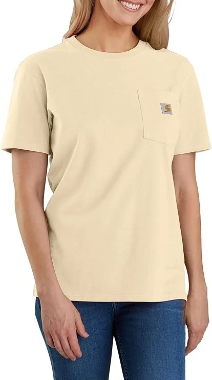 Exclusive Deal Women's Loose Fit Heavyweight Short-Sleeve Pocket T-Shirt