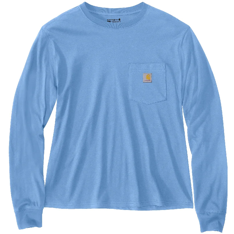 TIME-Limited Offer Women's Loose Fit Lightweight Long-Sleeve Crewneck Pocket T-Shirt