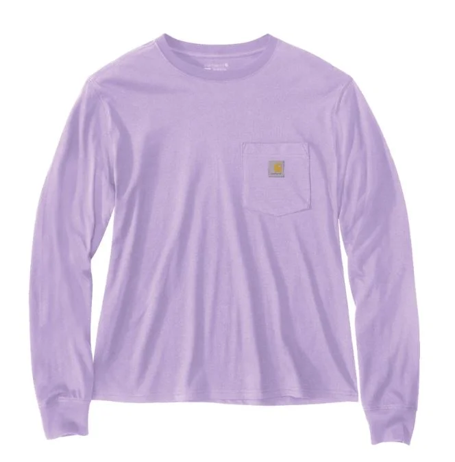Online Specials Women's Loose Fit Lightweight Long-Sleeve Crewneck Pocket T-Shirt