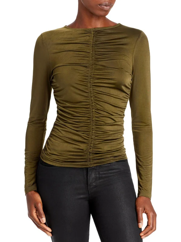 Reduced Prices Womens Ruched Long Sleeve Pullover Top