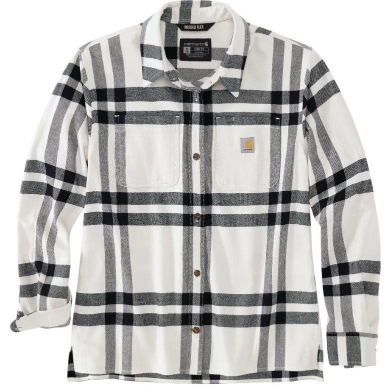 Deep Discounts Women's Rugged Flex Loose Fit Midweight Flannel Long-Sleeve Plaid Shirt