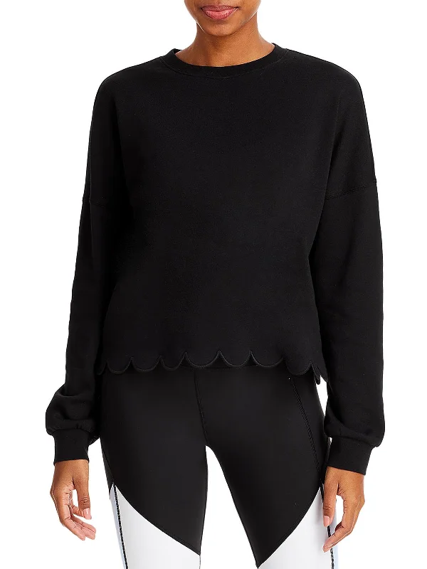Doorbuster Deal Womens Scalloped Cotton Sweatshirt
