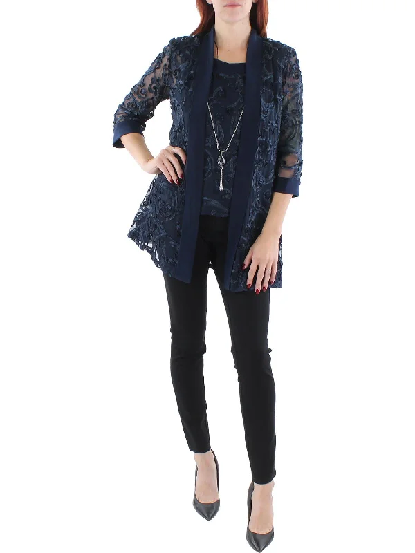 Deal Dash Womens Soutache Layered Blouse