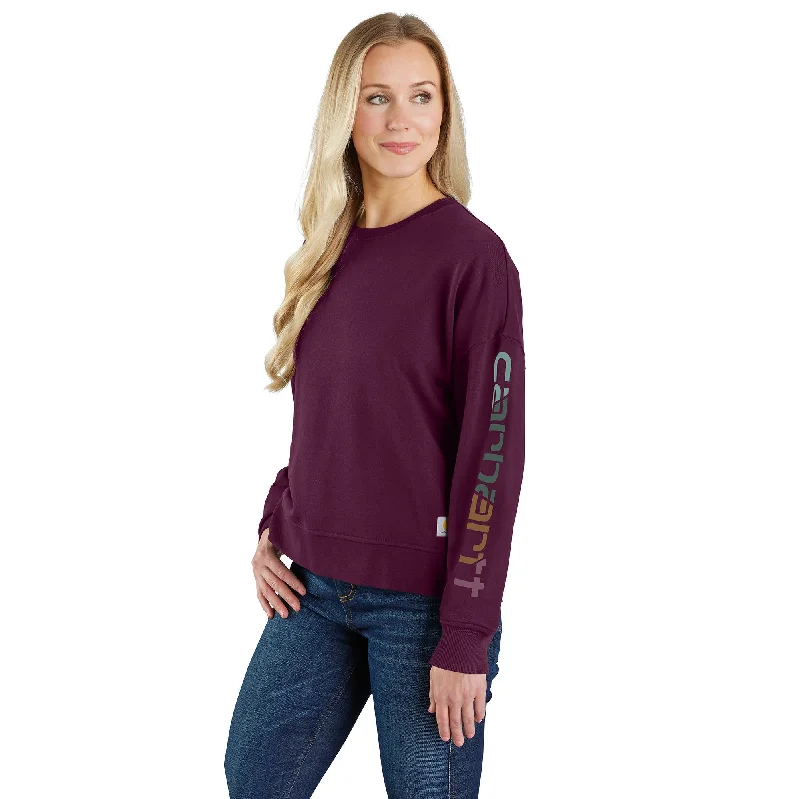 Discount Days Women's TENCEL Fiber Series Loose Fit Sleeve Graphic Sweatshirt