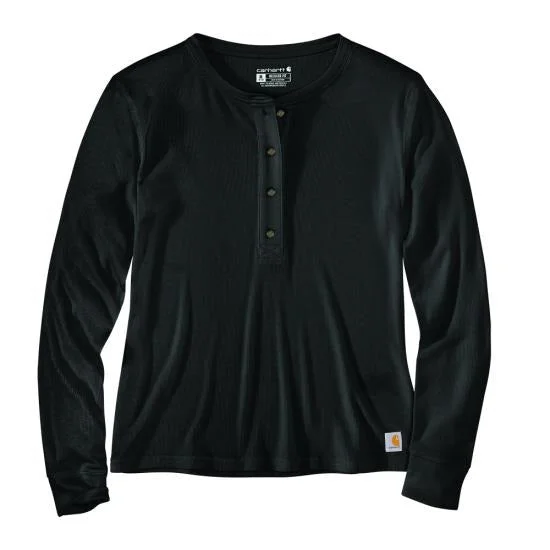 Instant Discount Women's TENCEL™ Fiber Series Relaxed Fit Long-Sleeve Ribbed Henley Shirt