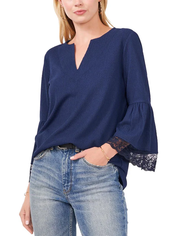 Time-Limited Offer Womens V-Neck Lace Blouse